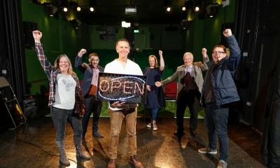 The Phoenix Team celebrate the re-opening of the Theatre.