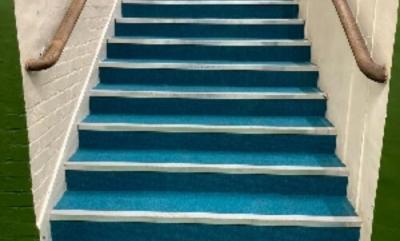 The refurbished stairwell at the Phoenix Theatre.