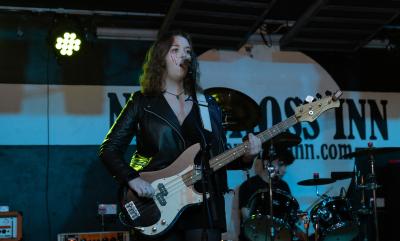 A band playing a gig