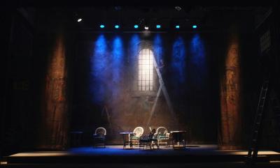 A picture pf a stage in a theatre