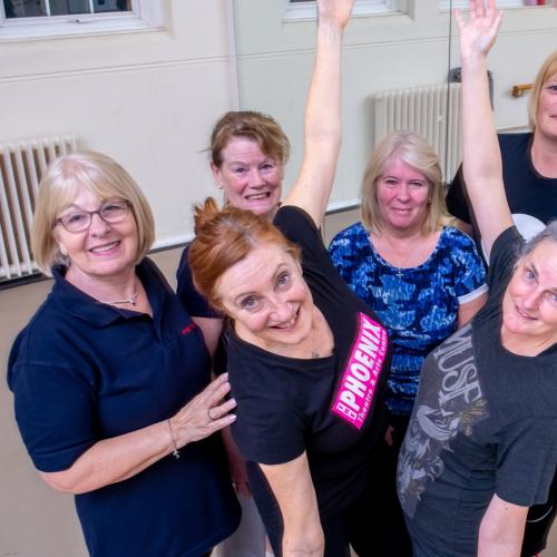 A 'Dance to Fitness with Liz' class in full swing.